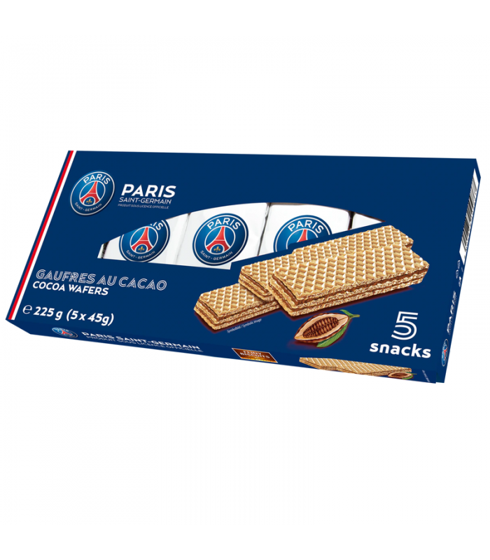 Gaufrettes PSG Paris Saint Germain à la crème au chocolat (5x45g) 225g