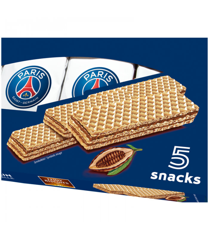 Gaufrettes PSG Paris Saint Germain à la crème au chocolat (5x45g) 225g