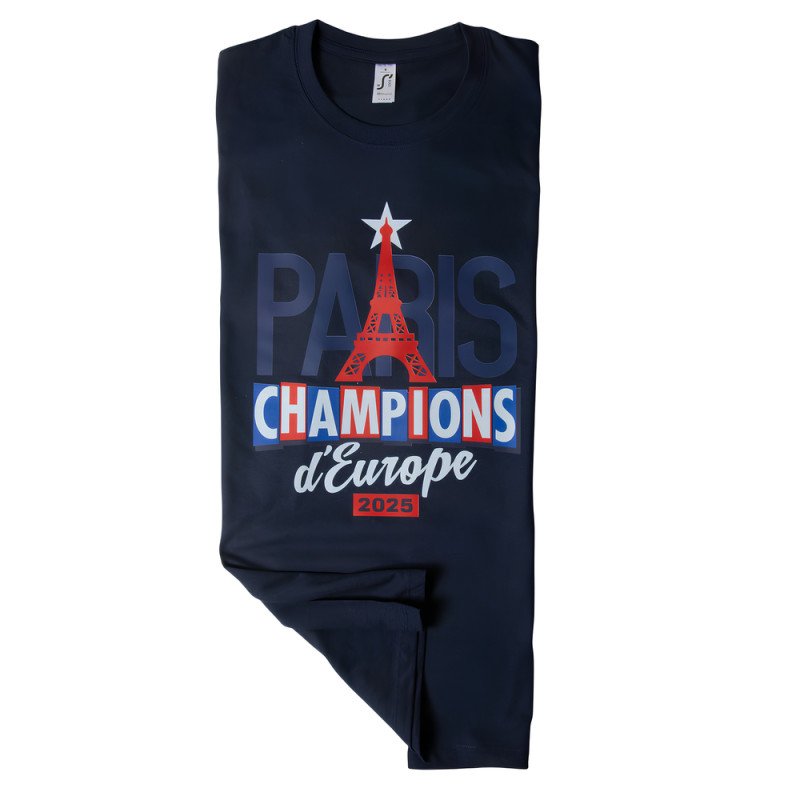 T-Shirt Paris Vainqueur Ligue des Champions 2025T-Shirt Paris Vainqueur Ligue des Champions 2025 - 1 Etoile
