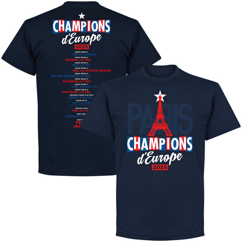 T-Shirt Paris Enfant Vainqueur Ligue des Champions 2025T-Shirt Paris Vainqueur Ligue des Champions 2025 - 1 Etoile