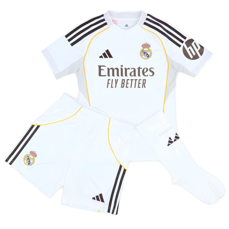 Ensemble Maillot Short Chaussettes Real Madrid Enfant 2025/2026 Domicile - Adidas