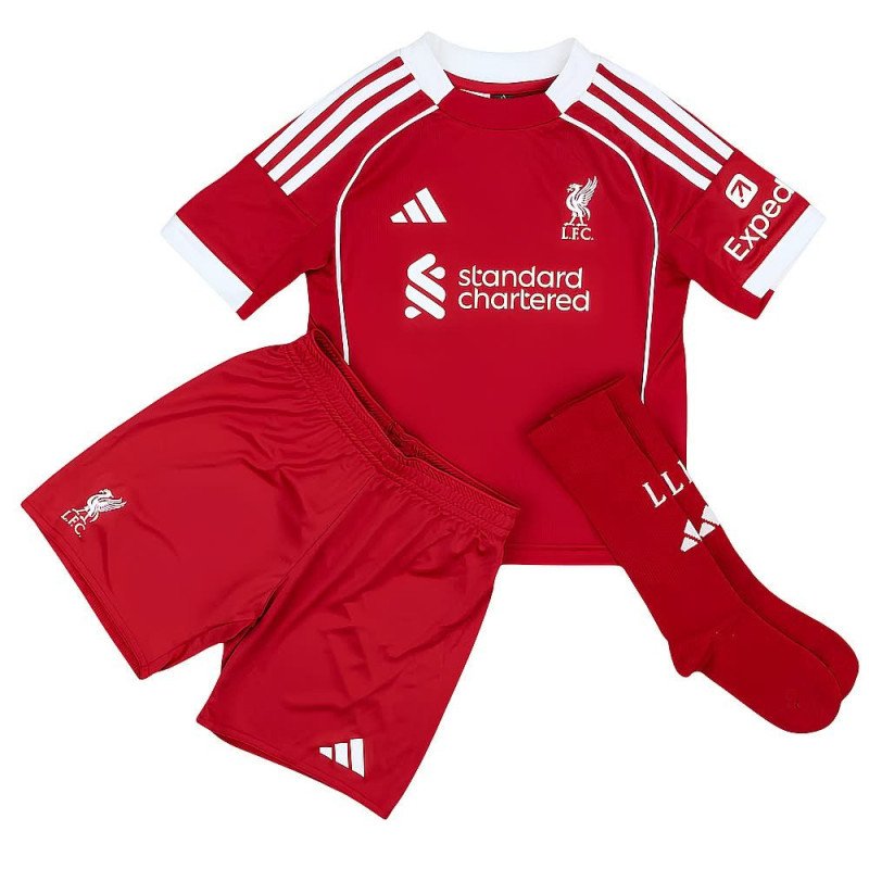 Ensemble Maillot Short Chaussettes Liverpool Enfant 2025/2026 Domicile - Adidas